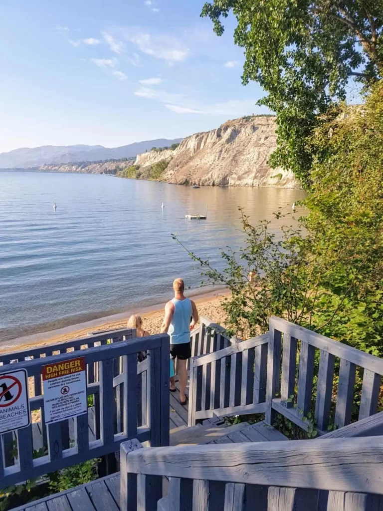 An oasis at the bottom of the stairs at Three Mile Nude Beach