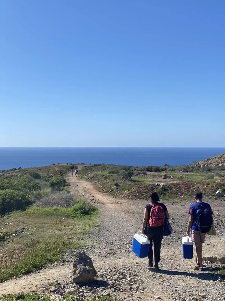 The path to the beach. Not well marked but easy to walk.