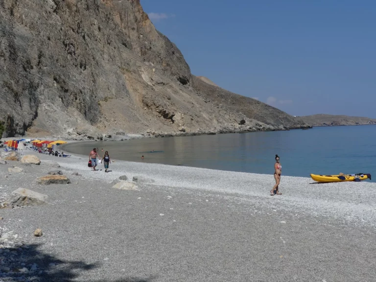 At the end of the beach where the water is much cooler