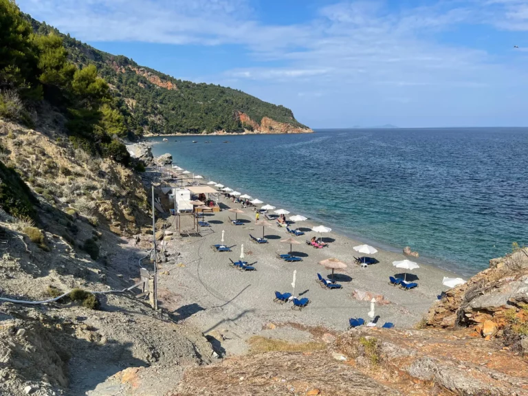 View from the road of Velanio Beach