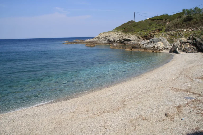 Empty beaches are a rarity at Velanio Beach but the nude section is quieter