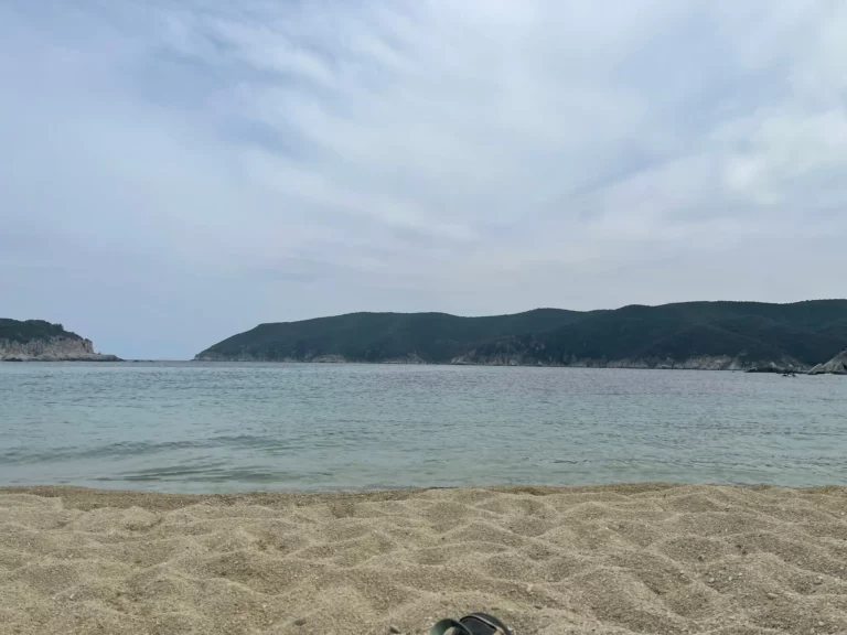 View of the sea from Kalamitsi Nude Beach