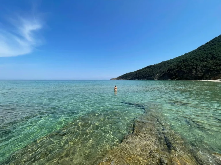 Crystal clear water at Paradise Nude Beach