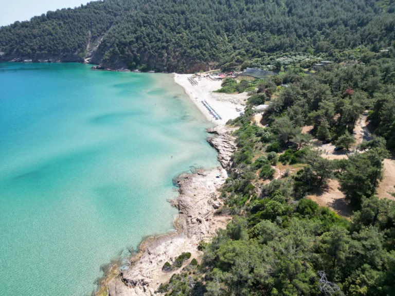 Aerial view looking towards the textile beach