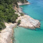 Aerial view of Paradise Beach Thasos