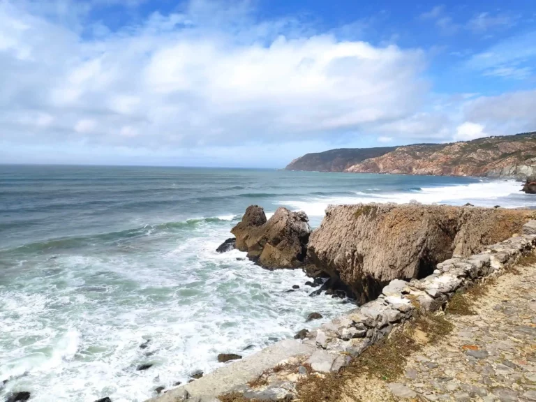 Waves can get rough here at Praia do Abano