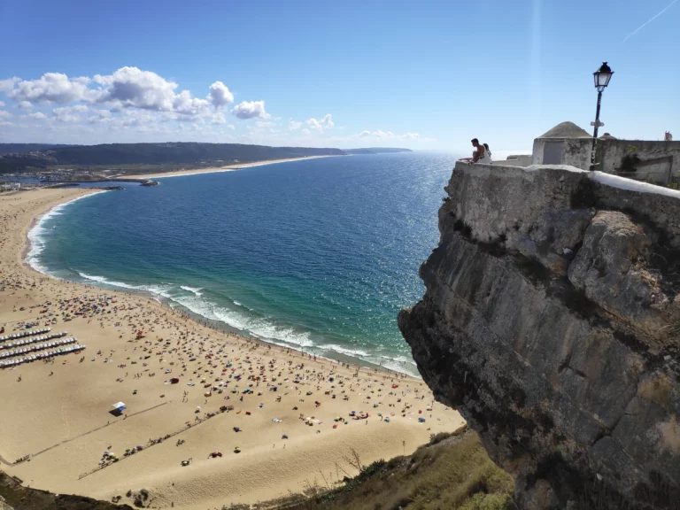 Looking north towards the busier Praia da Nazare