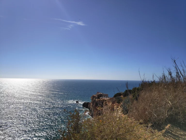 View from the top of the lookout at Praia do Norte