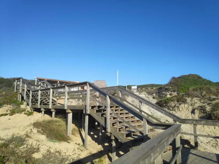 The beach is literally steps away from the parking area