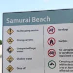 Entrance to Samurai Beach explains it all!