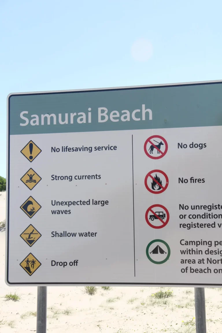 Entrance to Samurai Beach explains it all!