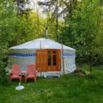 Yurt stays in the buff! Domaine de la Gagere has it all