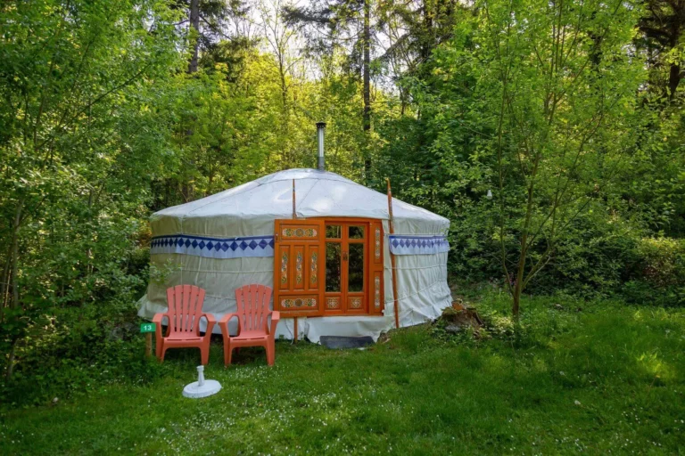 Yurt stays in the buff! Domaine de la Gagere has it all