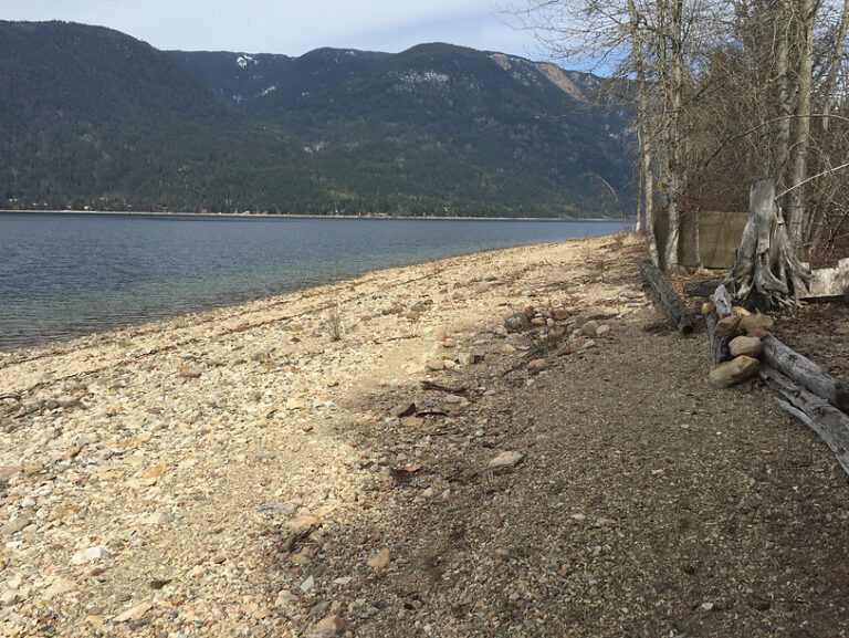 The beach area at Nipple Point is much larger in late summer or fall