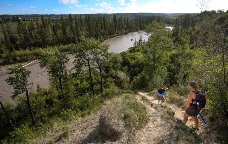 The hike to Weaselhead Flats is about 20-30mins