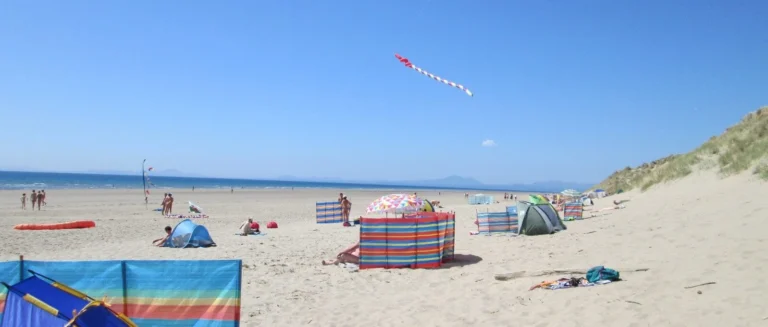 This is a busy day at Morfa Dyffryn Beach