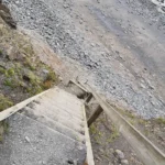 Stairs down to the beach - with a rope to help you for the last section