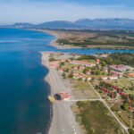 3km long sandy beach infront of the resort at Ada Bojana