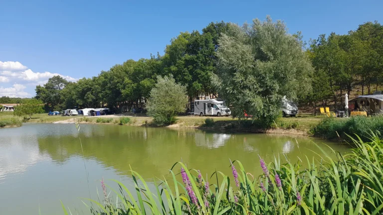 Surrounded by green at Camping Petit Arlane