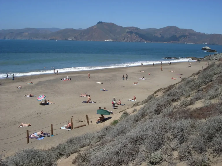 The beach is a short walk through the sand dunes