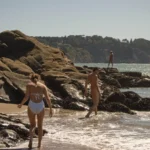 Take care walking over the rocks near Baker Nude Beach