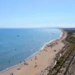 The beach looking south