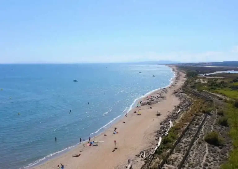 The beach looking south