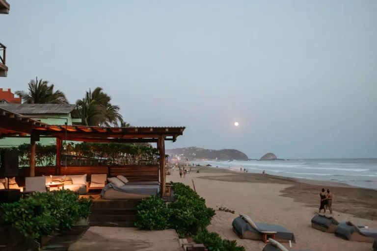 Views of the beach from Naked Hotel Zipolite