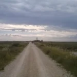 The rough road to the beach, passable by most cars